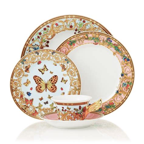 versace dinner plate set|Versace butterfly garden dinnerware.